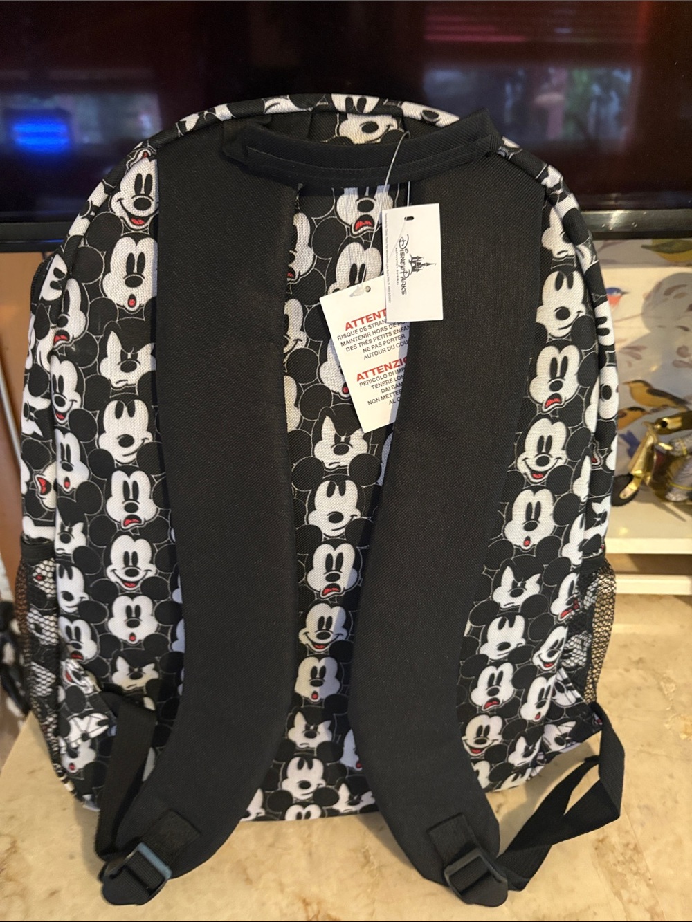 Walt Disney World Mickey Mouse lg Backpack - Black & White - Picture 4 of 8